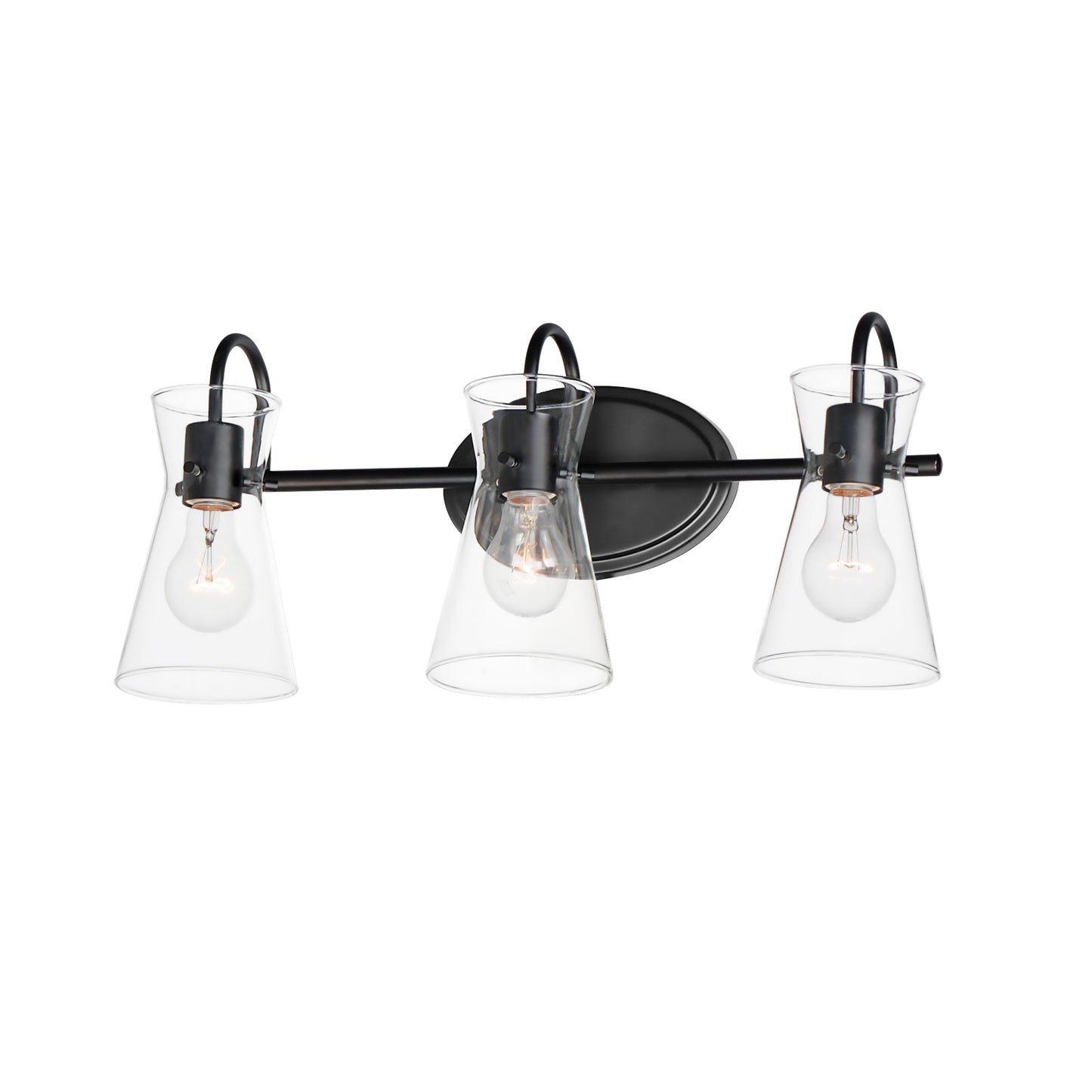 12483CLBK - 3 Light Ava 22" Vanity Light - Black