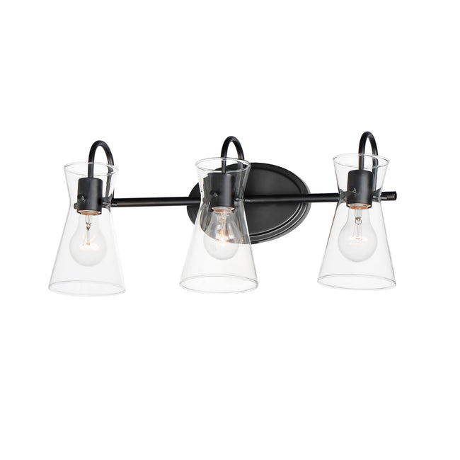 12483CLBK - 3 Light Ava 22" Vanity Light - Black