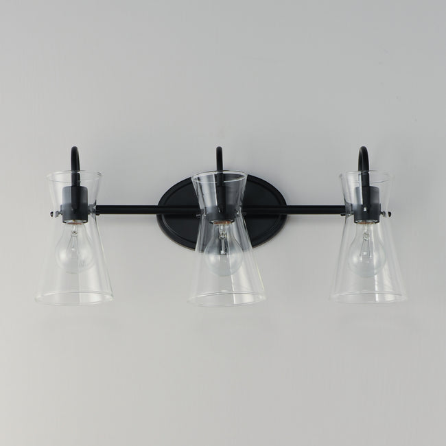 12483CLBK - 3 Light Ava 22" Vanity Light - Black