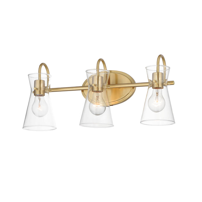 12483CLNAB - 3 Light Ava 22" Vanity Light - Natural Aged Brass