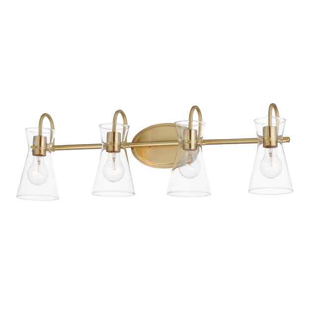 12484CLNAB - 4 Light Ava 31" Vanity Light - Natural Aged Brass