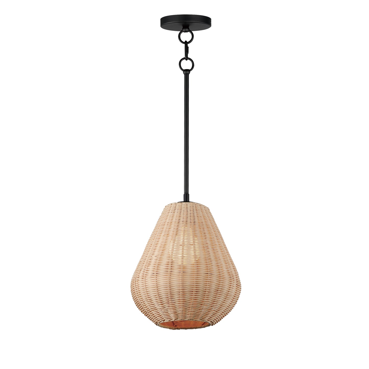 12602NABK - 1 Light Maldives 11" Pendant - Black