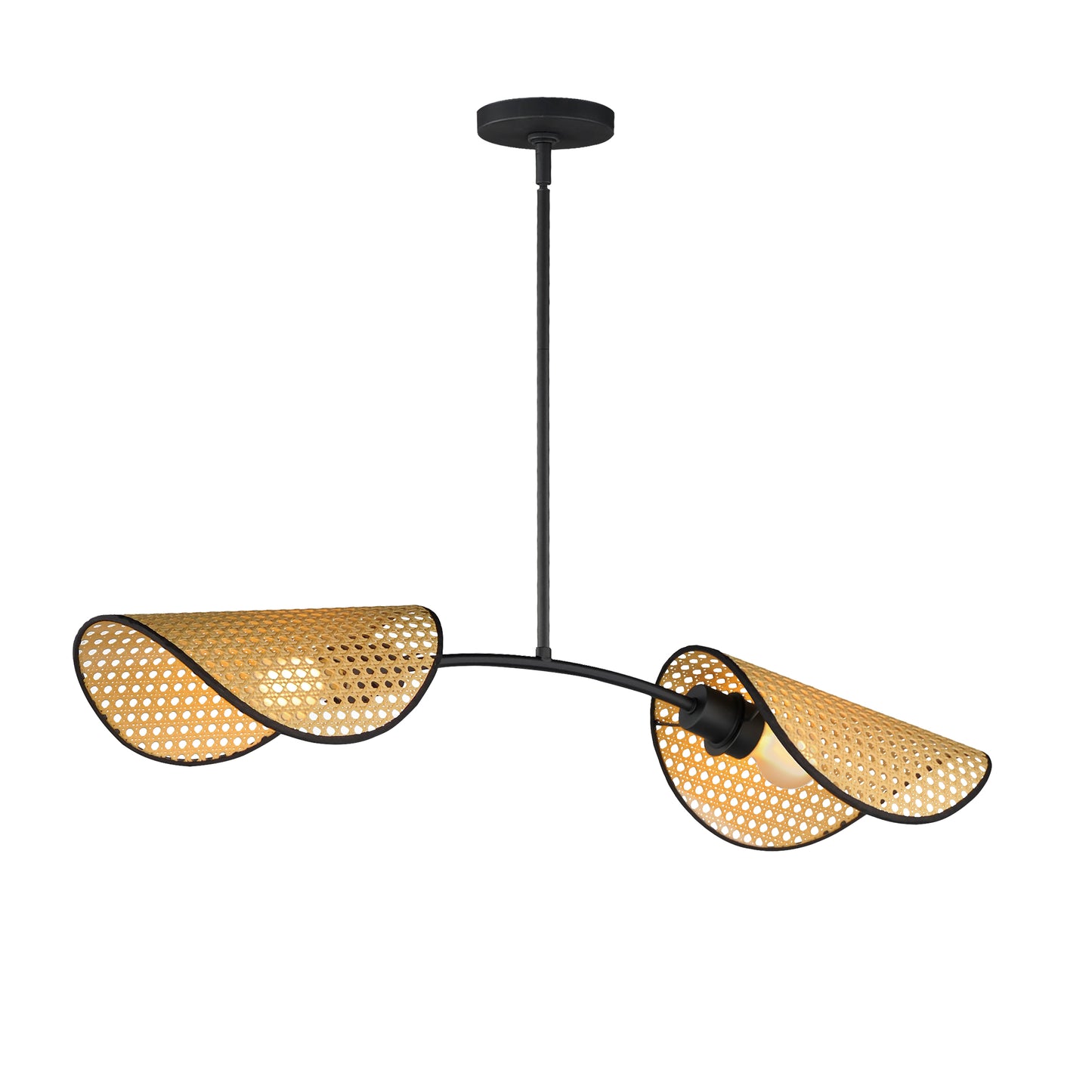 12632NABK - 2 Light Bonnet 9" Chandelier - Black