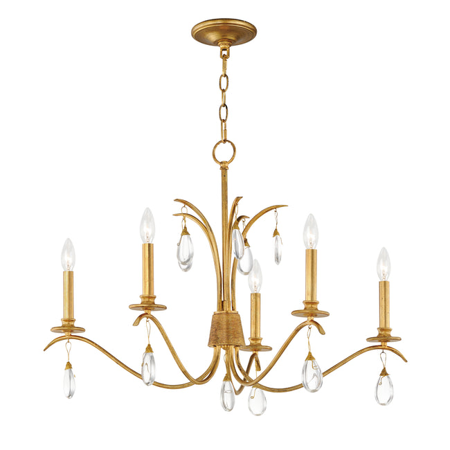 12745CHGL - 5 Light Eden 32" Chandelier - Charcoal Gold Leaf