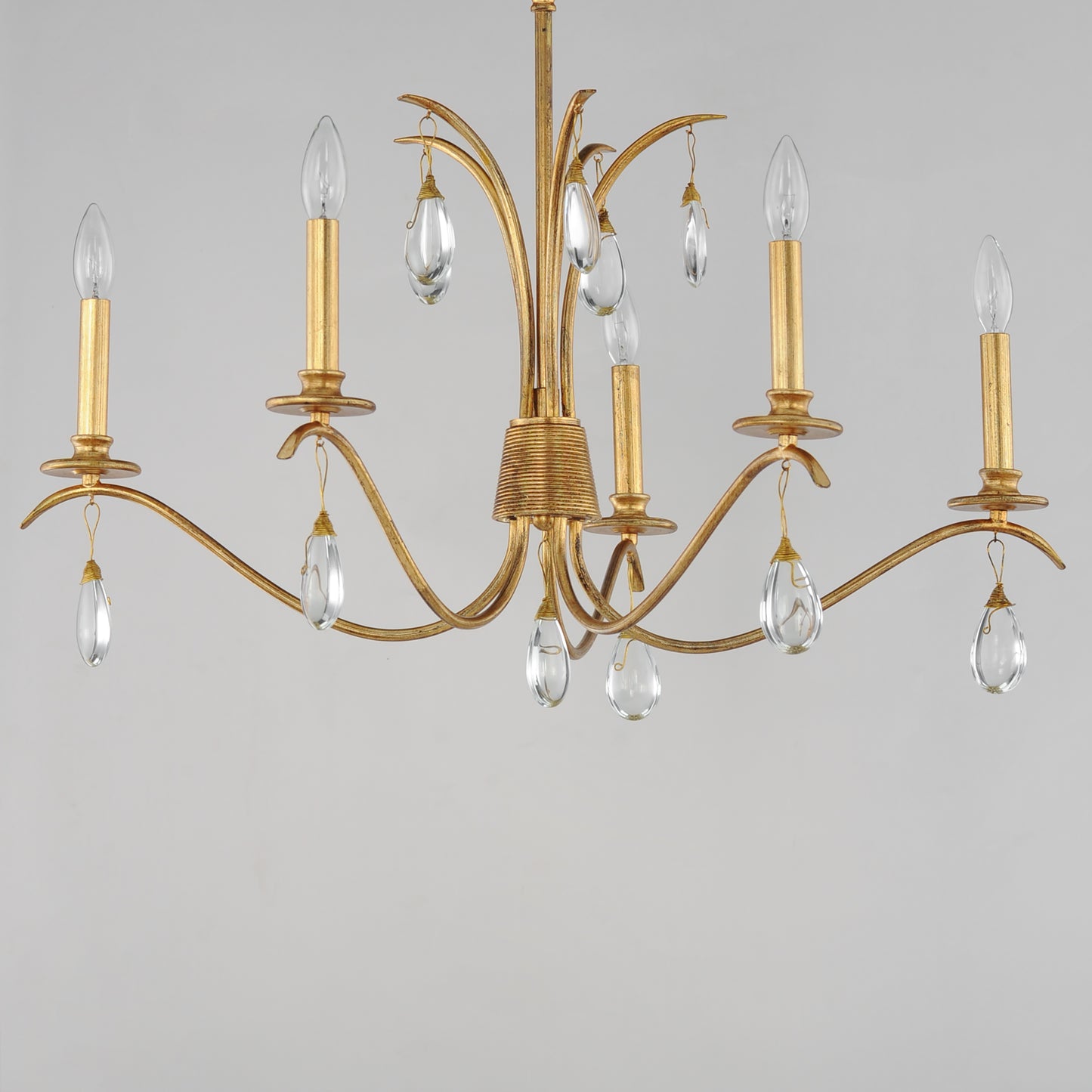 12745CHGL - 5 Light Eden 32" Chandelier - Charcoal Gold Leaf