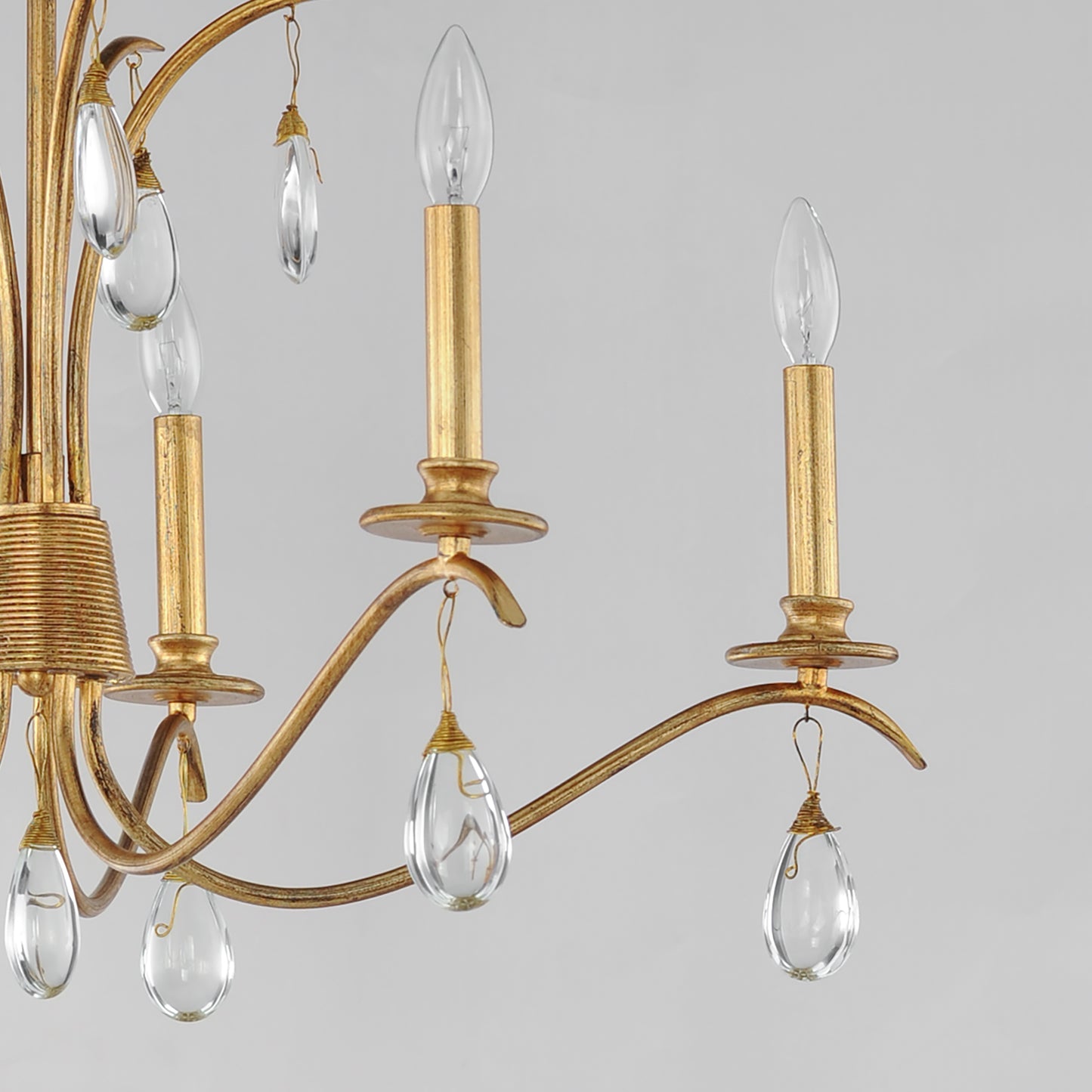 12745CHGL - 5 Light Eden 32" Chandelier - Charcoal Gold Leaf