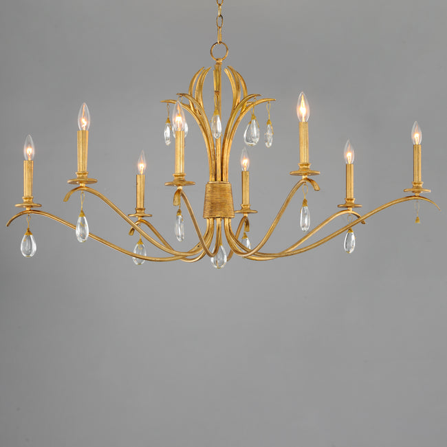 12748CHGL - 8 Light Eden 48" Chandelier - Charcoal Gold Leaf