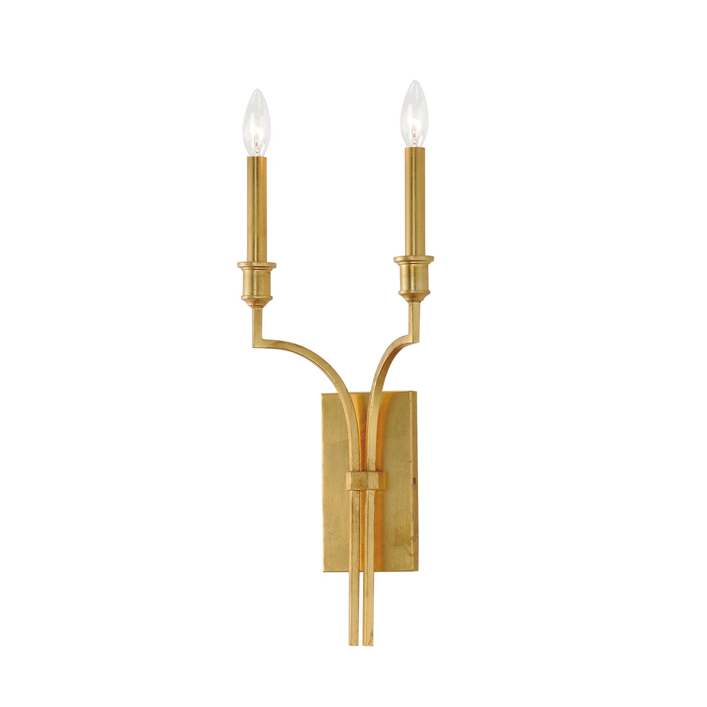 12782GL - 2 Light Normandy 9" Wall Sconce - Gold Leaf