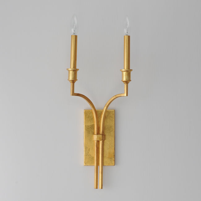 12782GL - 2 Light Normandy 9" Wall Sconce - Gold Leaf