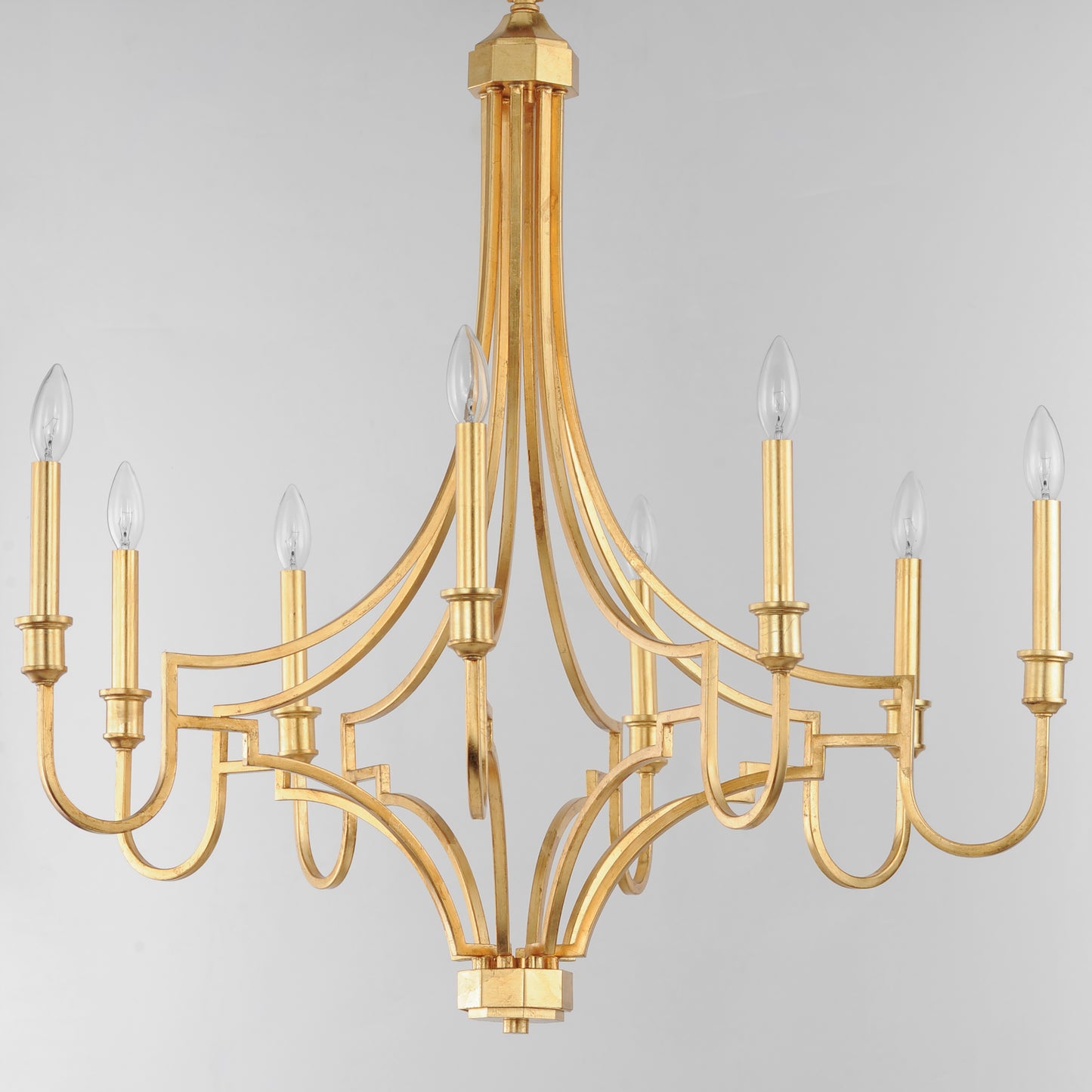 12788GL - 8 Light Normandy 34" Chandelier - Gold Leaf