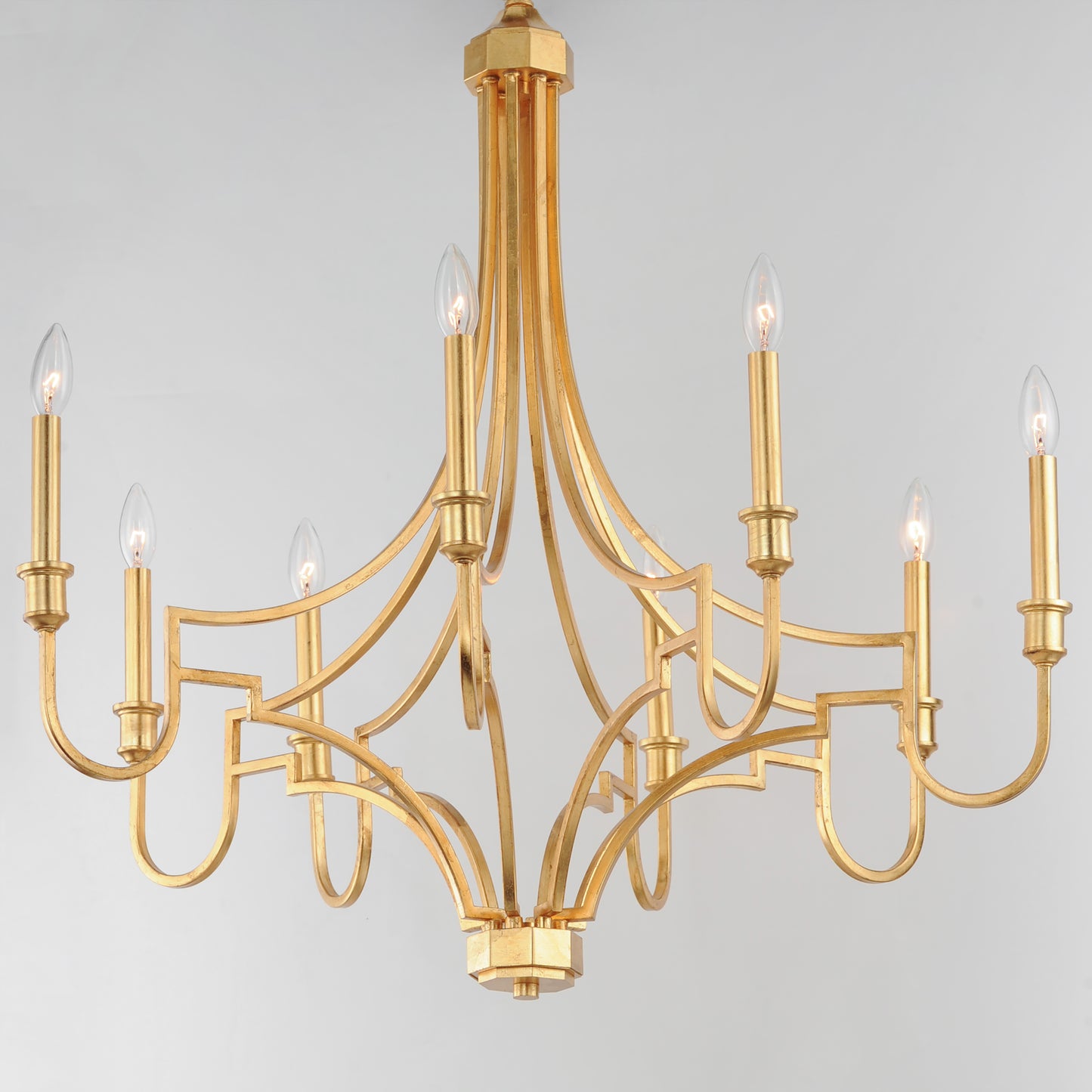 12788GL - 8 Light Normandy 34" Chandelier - Gold Leaf