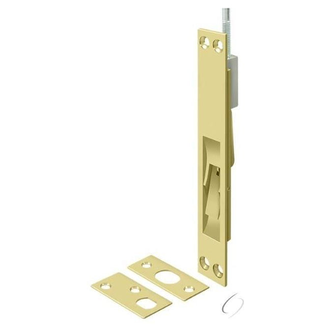 12EFB3 12" Extension Flush Bolt; Solid Brass; Bright Brass Finish