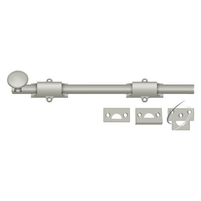12SB15 12" Surface Bolt; Heavy Duty; Satin Nickel Finish