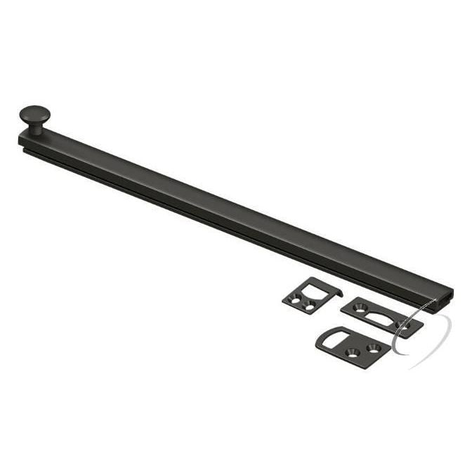 12SBCS10B 12" Surface Bolt; Concealed Screw; Heavy Duty; Oil Rubbed Bronze Finish