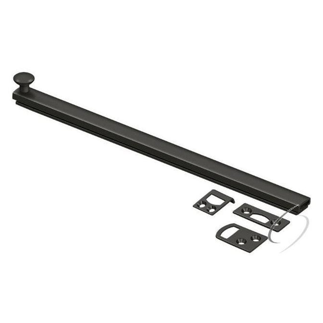 12SBCS10B 12" Surface Bolt; Concealed Screw; Heavy Duty; Oil Rubbed Bronze Finish