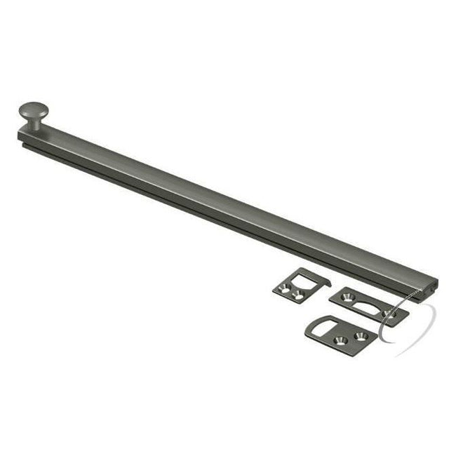 12SBCS15A 12" Surface Bolt; Concealed Screw; Heavy Duty; Antique Nickel Finish