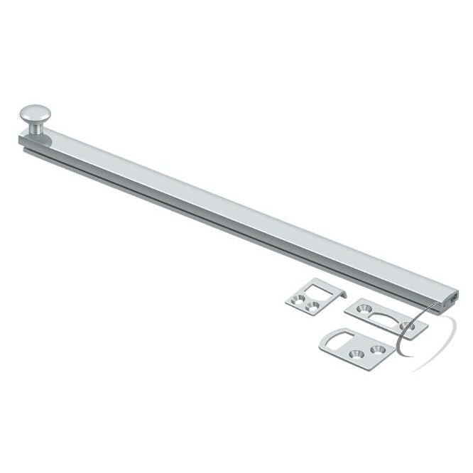 12SBCS26 12" Surface Bolt; Concealed Screw; Heavy Duty; Bright Chrome Finish