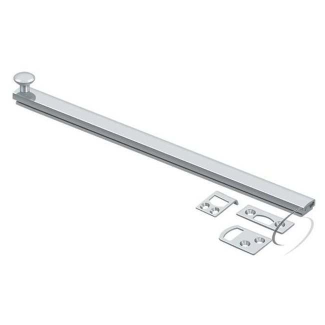 12SBCS26 12" Surface Bolt; Concealed Screw; Heavy Duty; Bright Chrome Finish