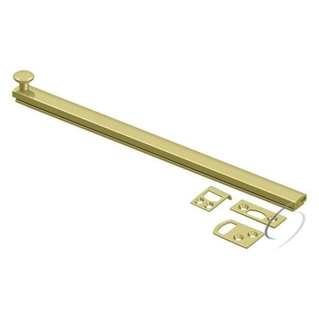 12SBCS3 12" Surface Bolt; Concealed Screw; Heavy Duty; Bright Brass Finish