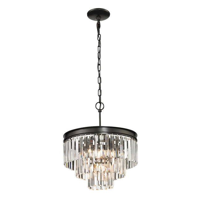 ELK Lighting 14212/3+1 - Palacial 16" Wide 3+1-Light Chandelier in Oil Rubbed Bronze with Clear Crys
