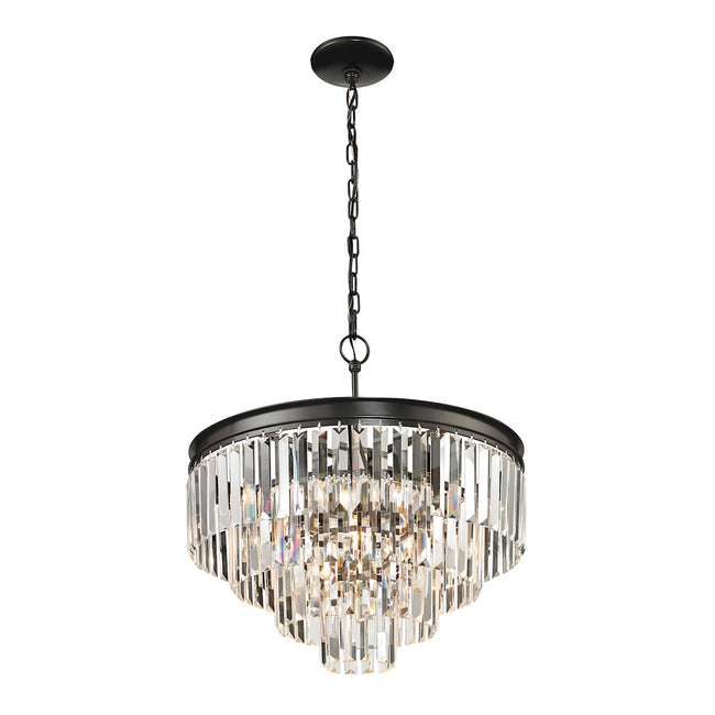 ELK Lighting 14213/4+1 - Palacial 20" Wide 4+1-Light Chandelier in Oil Rubbed Bronze with Clear Crys