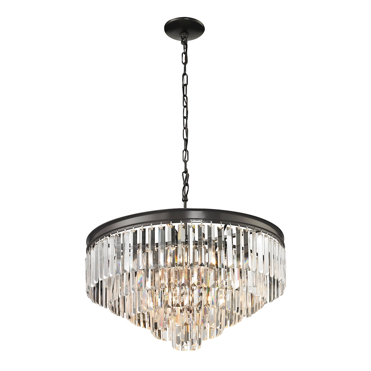 ELK Lighting 14214/5+1 - Palacial 24" Wide 5+1-Light Chandelier in Oil Rubbed Bronze with Clear Crys