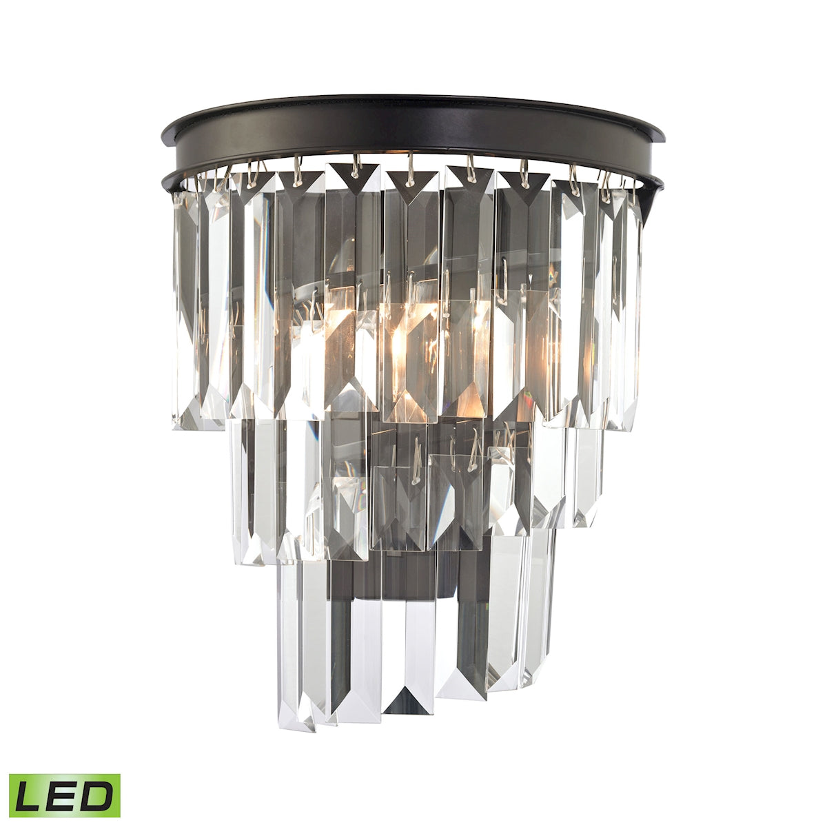 ELK Lighting 14215/1-LED - Palacial 9" Wide 1-Light Sconce in Oil Rubbed Bronze with Clear Crystal -