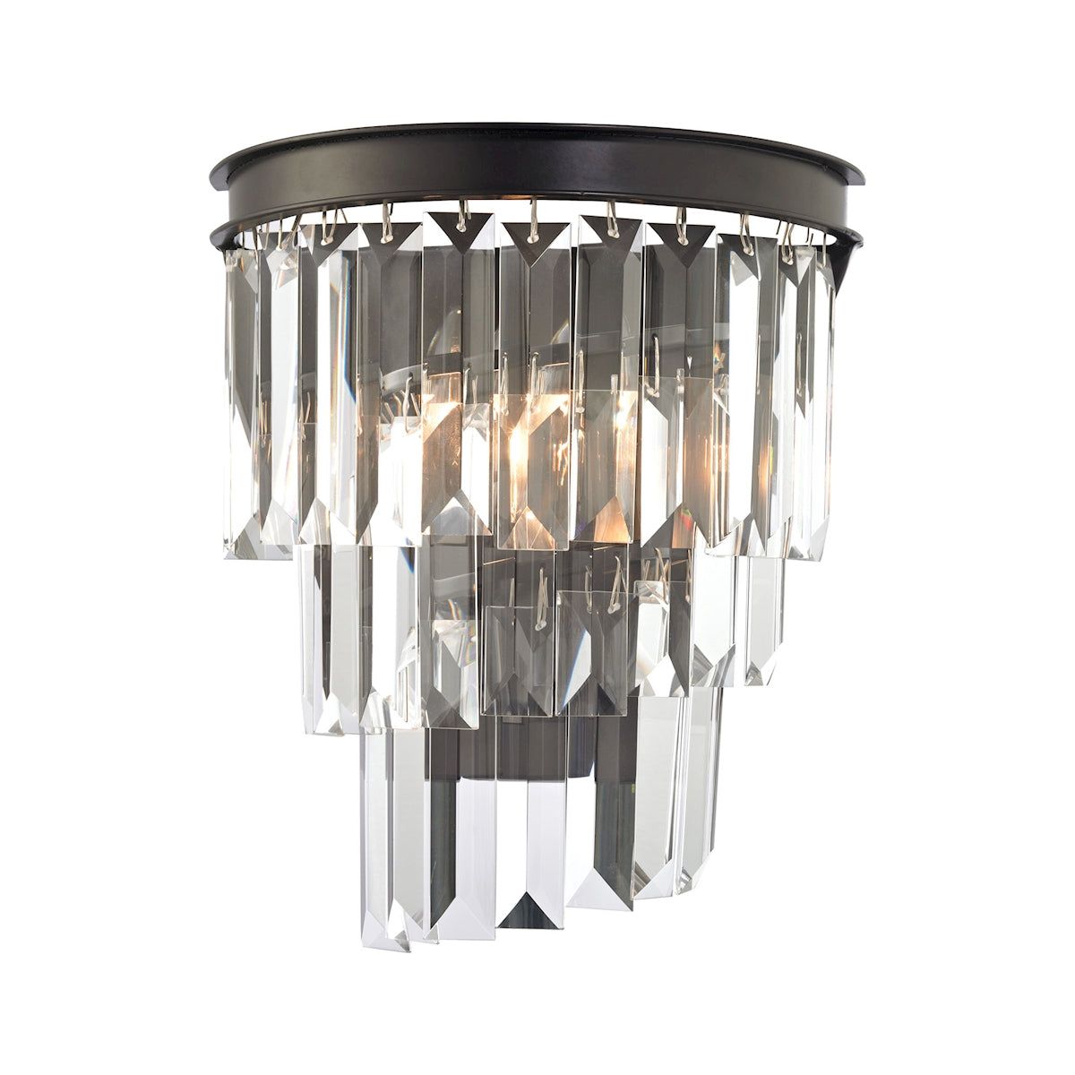 ELK Lighting 14215/1 - Palacial 9" Wide 1-Light Sconce in Oil Rubbed Bronze with Clear Crystal