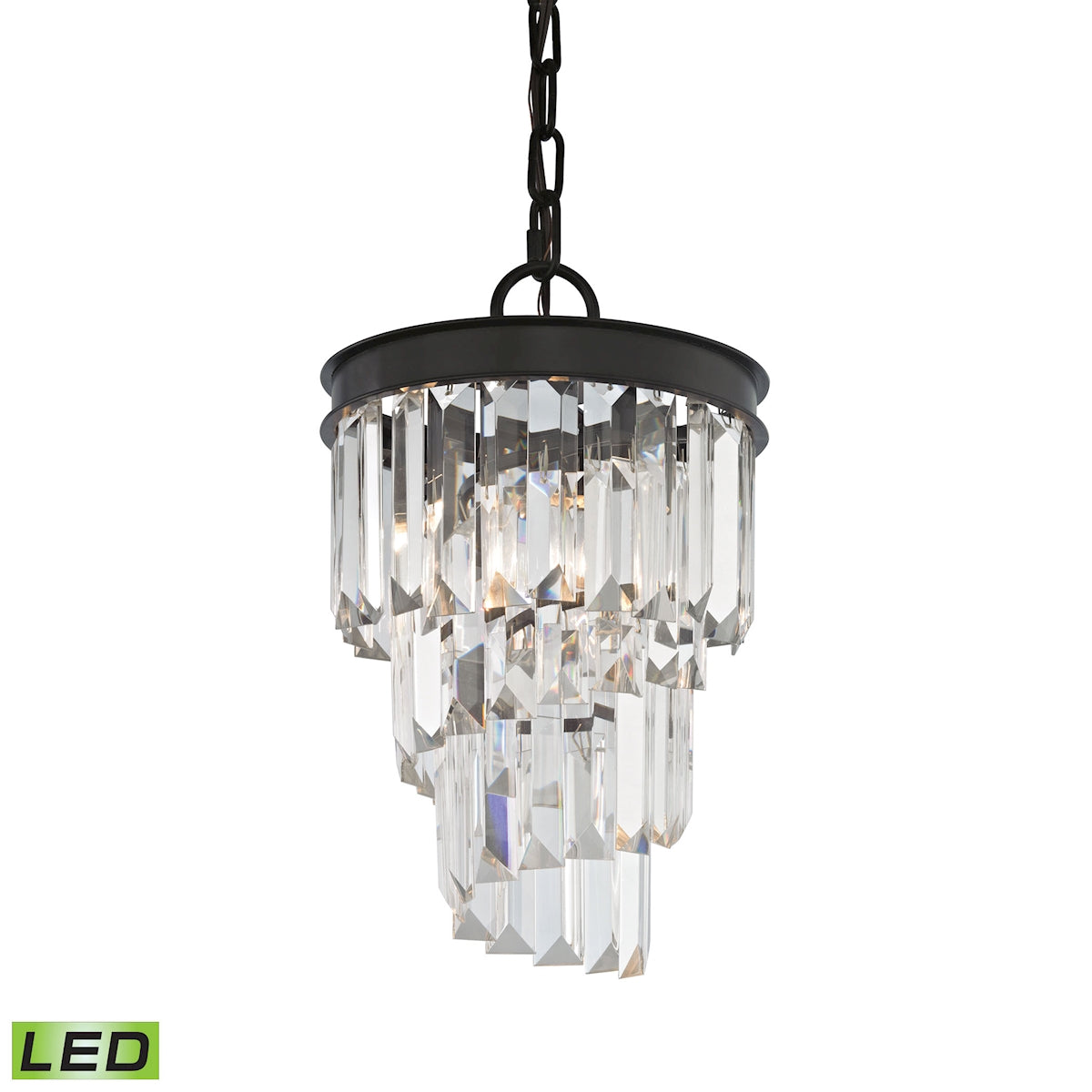 ELK Lighting 14216/1-LED - Palacial 8" Wide 1-Light Mini Pendant in Oil Rubbed Bronze with Clear Cry