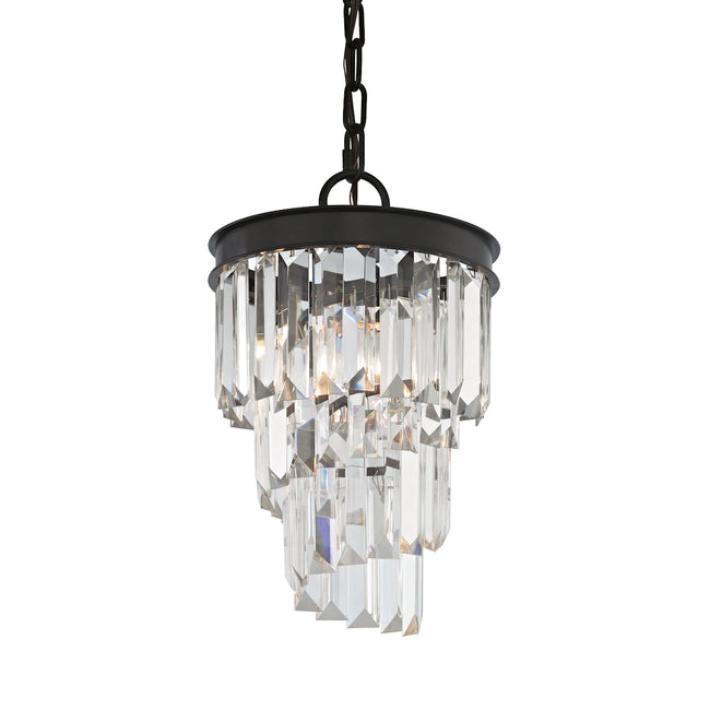 ELK Lighting 14216/1 - Palacial 8" Wide 1-Light Mini Pendant in Oil Rubbed Bronze with Clear Crystal