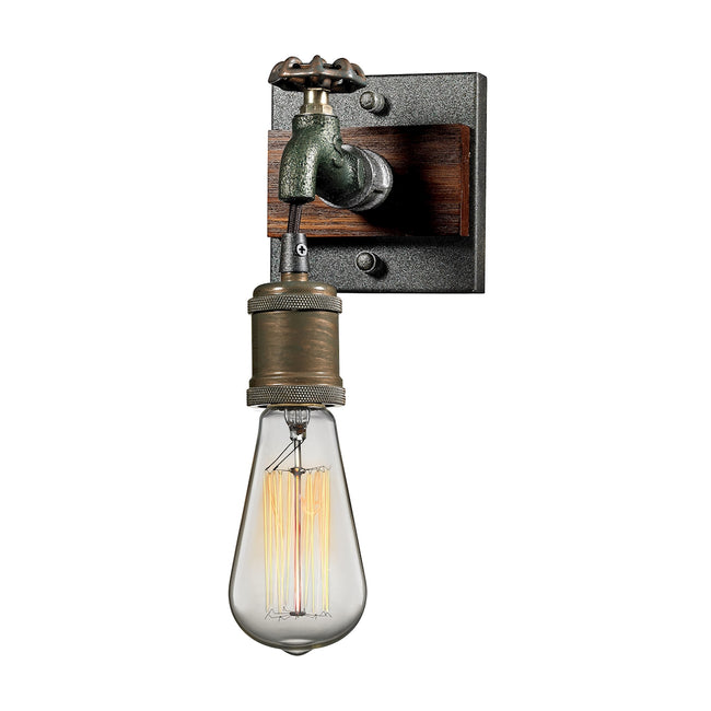 ELK Lighting 14280/1 - Jonas 5" Wide 1-Light Wall Lamp in Multi-Tone Weathered with Faucet Motif