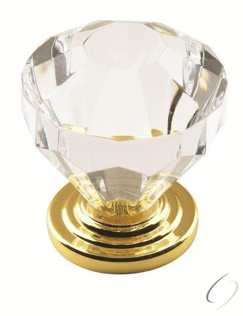 Amerock 14303CBB 1-1/4" (32 mm) Diameter Traditional Classics Cabinet Knob Acrylic / Burnished Brass