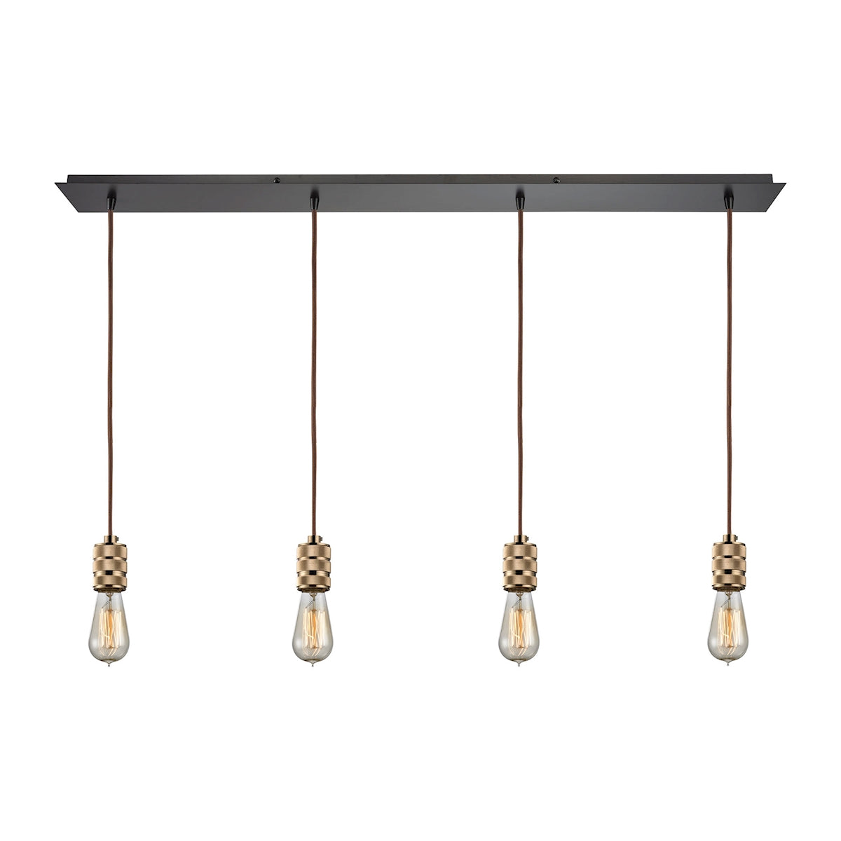 ELK Lighting 14391/4LP - Camley 46" Wide 4-Light Linear Pendant Fixture in Oil Rubbed Bronze and Pol