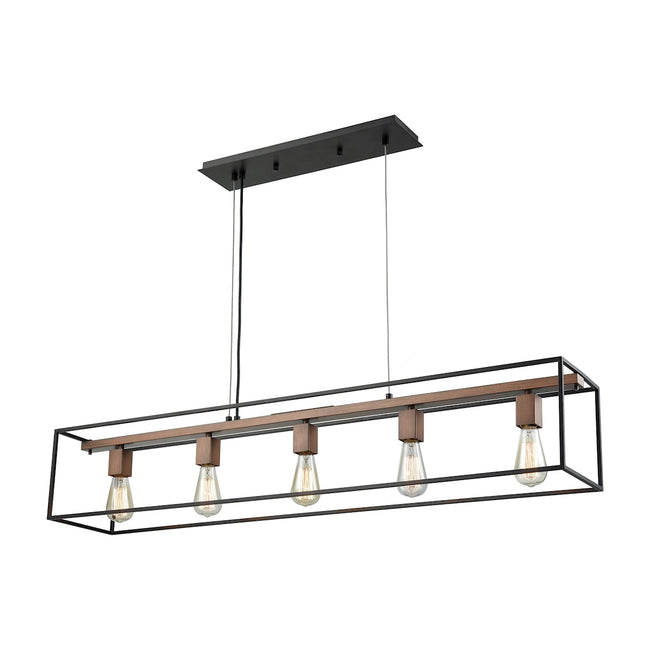 ELK Lighting 14463/5 - Rigby 48" Wide 5-Light Chandelier in Oil Rubbed Bronze and Tarnished Brass