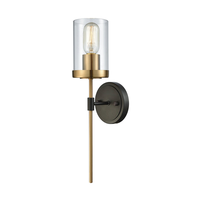 ELK Lighting 14550/1 - North Haven 5" Wide 1-Light Wall Lamp in Oil Rubbed Bronze and Satin Brass wi