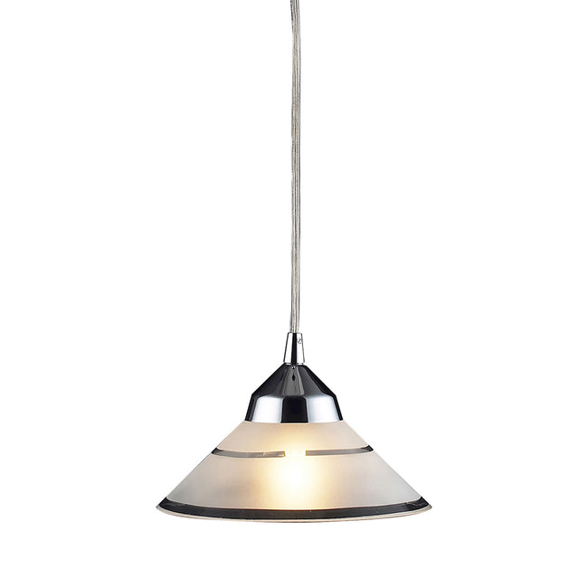 ELK Lighting -154495 - Refraction 7" Wide 1-Light Mini Pendant in Polished Chrome with Satin Glass