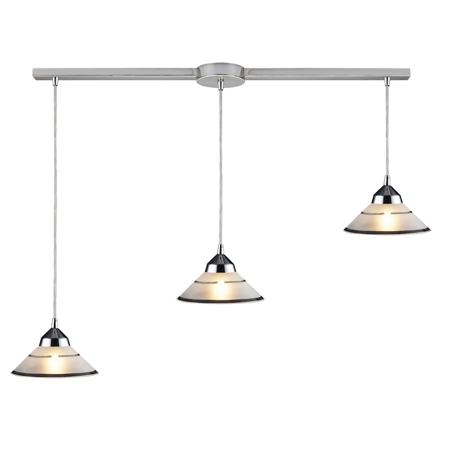 ELK Lighting 1477/3L - Refraction 5" Wide 3-Light Linear Pendant Fixture in Polished Chrome with Jas
