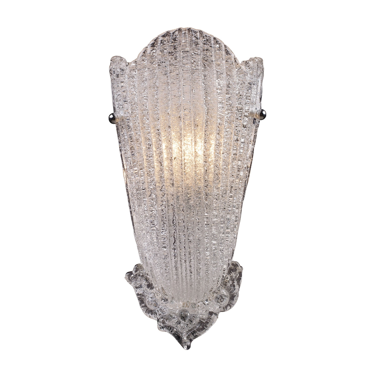 ELK Lighting -142443 - Providence 8" Wide 1-Light Sconce in Antique Silver Leaf with Textured Glass