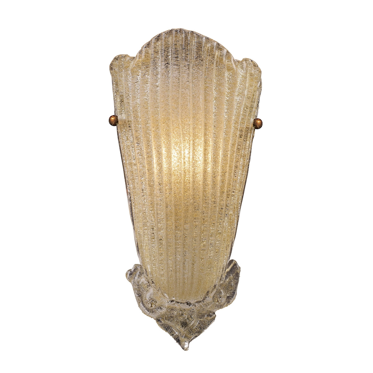 ELK Lighting -138791 - Providence 8" Wide 1-Light Sconce in Antique Gold Leaf with Textured Glass
