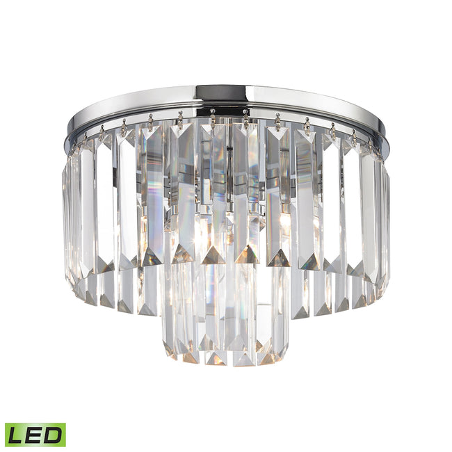 ELK Lighting 15213/1-LED - Palacial 12" Wide 1-Light Flush Mount in Polished Chrome with Clear Cryst