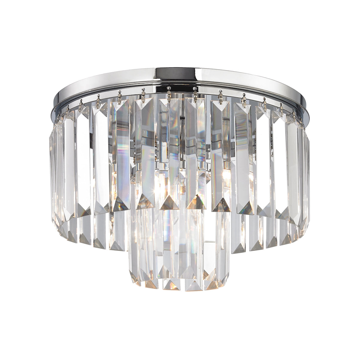 ELK Lighting 15213/1 - Palacial 12" Wide 1-Light Flush Mount in Polished Chrome with Clear Crystal