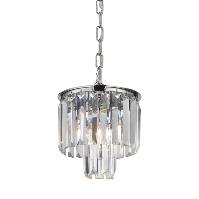 ELK Lighting 15214/1 - Palacial 8" Wide 1-Light Mini Pendant in Polished Chrome with Clear Crystal