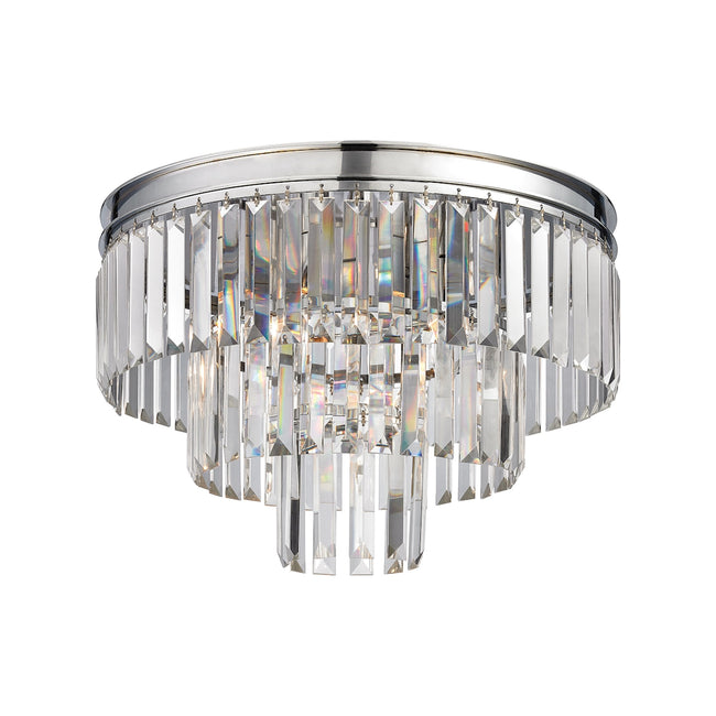 ELK Lighting 15215/3 - Palacial 19" Wide 3-Light Semi Flush in Polished Chrome with Clear Crystal