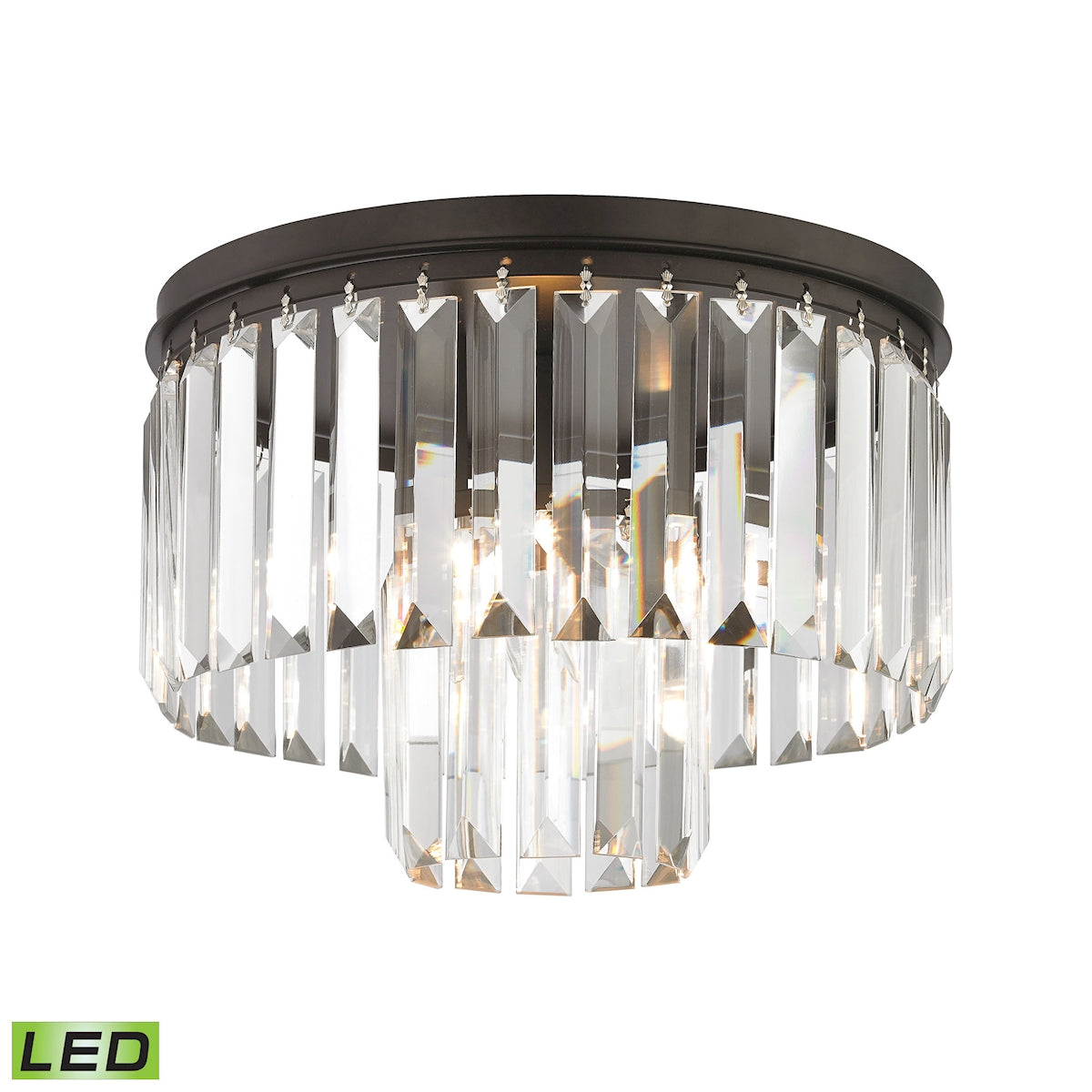 ELK Lighting 15223/1-LED - Palacial 12" Wide 1-Light Semi Flush in Oil Rubbed Bronze with Clear Crys