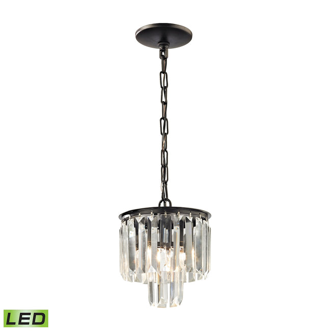 ELK Lighting 15224/1-LED - Palacial 8" Wide 1-Light Mini Pendant in Oil Rubbed Bronze with Clear Cry