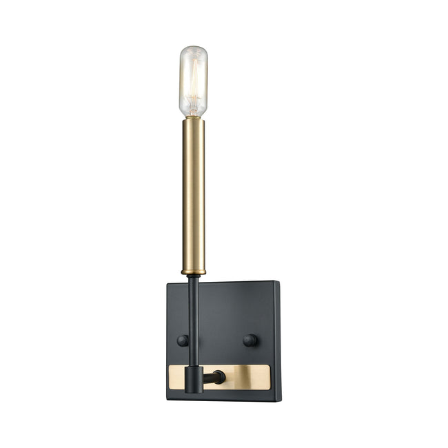 ELK Lighting 15273/1 - Livingston 5" Wide 1-Light Vanity Lamp in Matte Black and Satin Brass