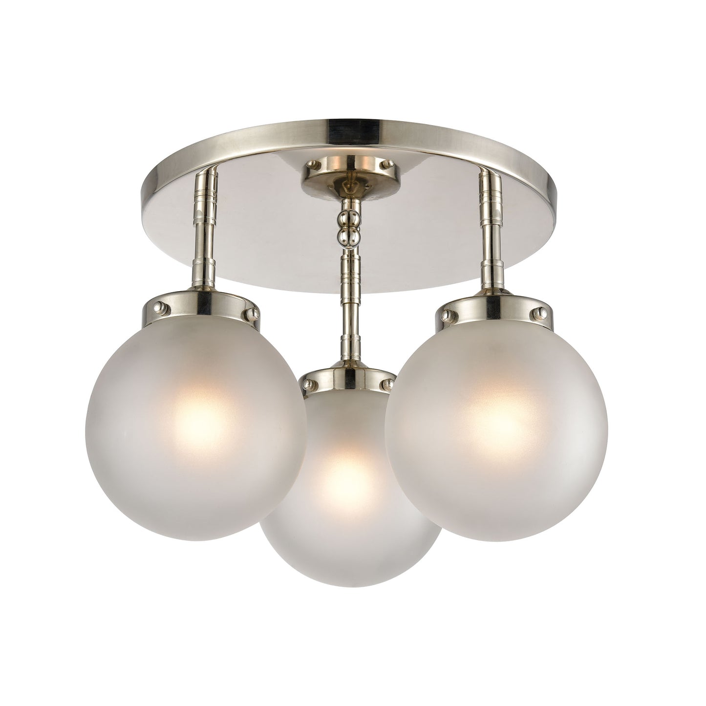 ELK Lighting 15362/3 - Boudreaux 15" Wide 3-Light Semi Flush Mount in Polished Nickel with Frosted