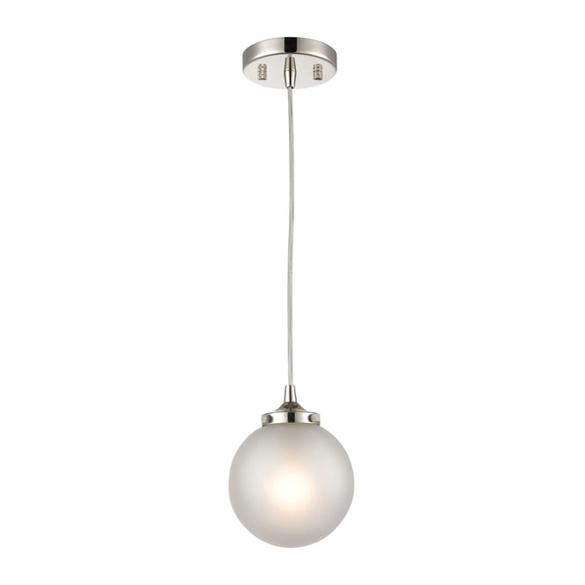 ELK Lighting 15363/1 - Boudreaux 6" Wide 1-Light Mini Pendant in Polished Nickel with Frosted