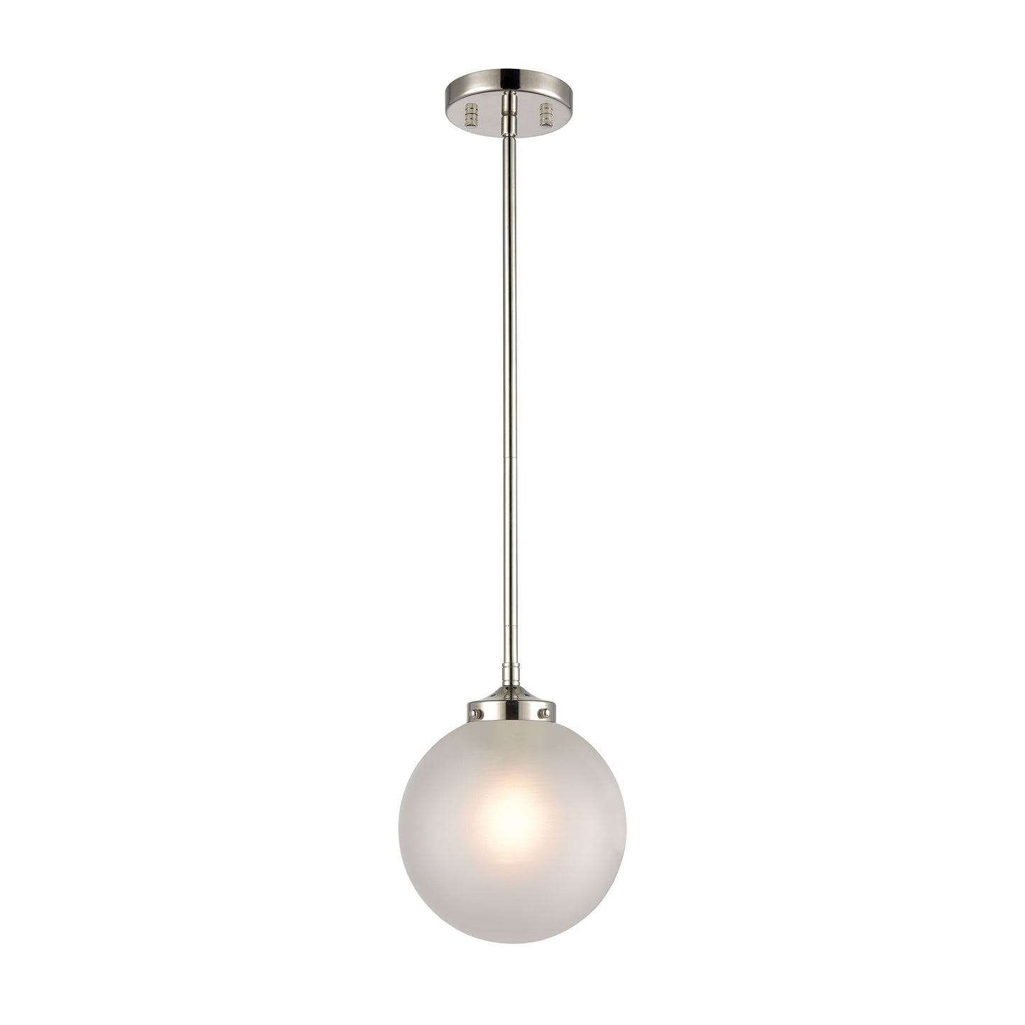 ELK Lighting 15364/1 - Boudreaux 8" Wide 1-Light Mini Pendant in Polished Nickel with Frosted