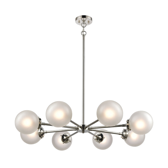 ELK Lighting 15368/8 - Boudreaux 36" Wide 8-Light Chandelier in Polished Nickel with Frosted